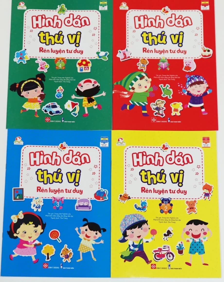 Combo 4 Cuốn - Hình Dán Thú Vị - Rèn Luyện Tư Duy