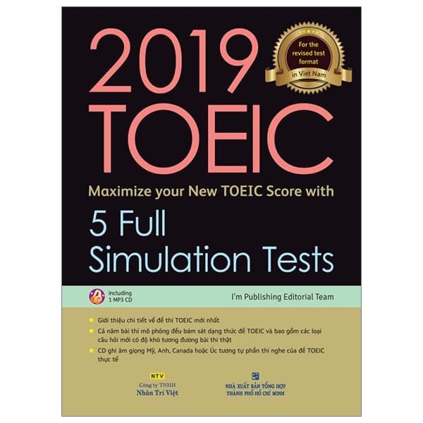 Sách 2019 Toeic - 5 Full Simulation Tests (Bao Gồm Sách, Scripts & Answer Key Và � - I'm Publishing Editorial Team