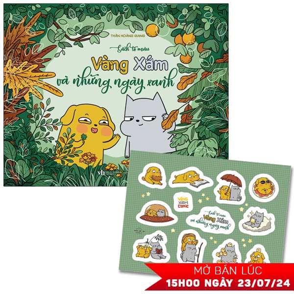 Sách Sách Tô Màu - Vàng Xám Và Những Ngày Xanh - Tặng Kèm Sticker - Văn Học