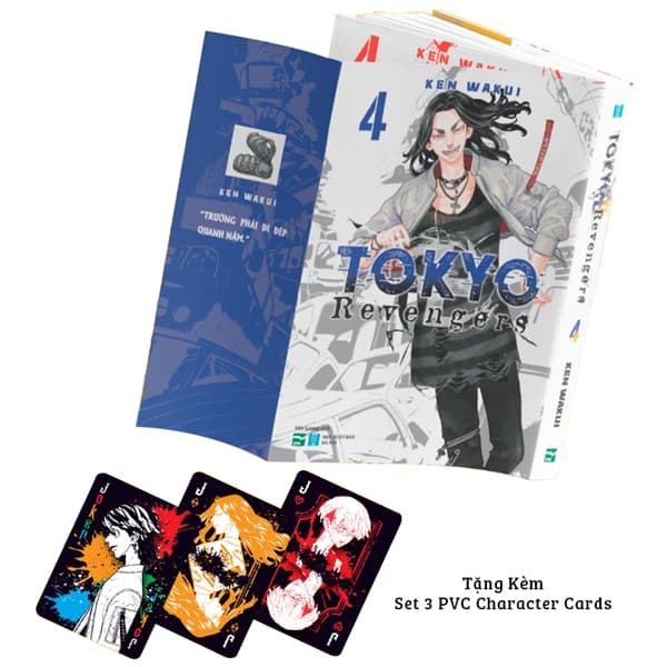Truyện Tranh Tokyo Revengers - Tập 4 - Tặng Kèm Set 3 PVC Character Cards - Ken Wakui