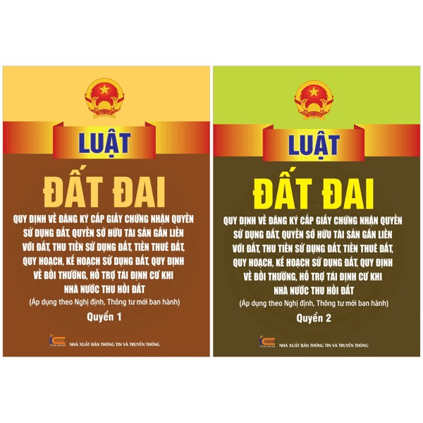 Sách Bộ Sách Luật Đất Đai - Quyển 1 + Quyển 2 (Bộ 2 Quyển)