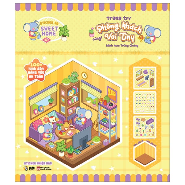 Sách Sticker 3D Sweet Home - Trang Trí Phòng Khách Cùng Voi Tiny - Phụ Nữ Việt Nam