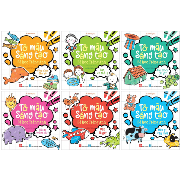 Sách Bộ Sách Tô Màu Sáng Tạo - Bé Học Tiếng Anh (Bộ 6 Cuốn) - Susan Du