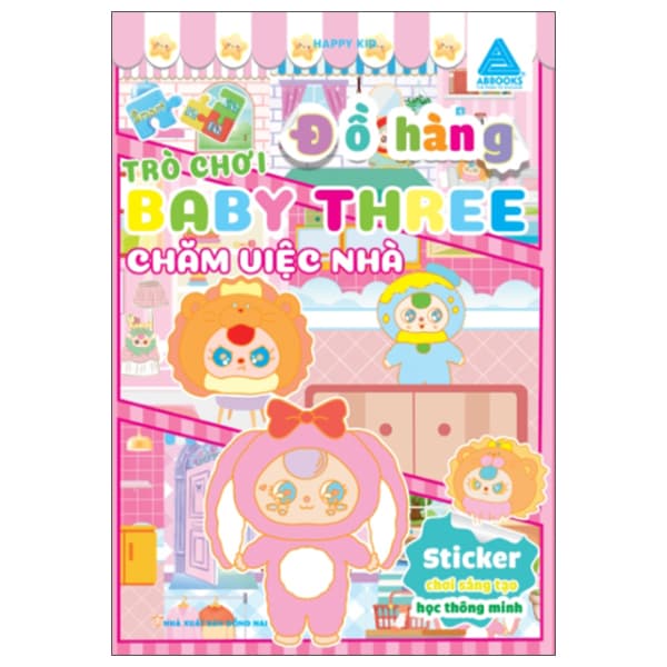 Sách Sticker Chơi Sáng Tạo Học Thông Minh - Trò Chơi Đồ Hàng Baby Three - - Happy Kid