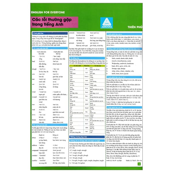 Sách English For Everyone - Các Lỗi Thường Gặp Trong Tiếng Anh - Thiên Phú