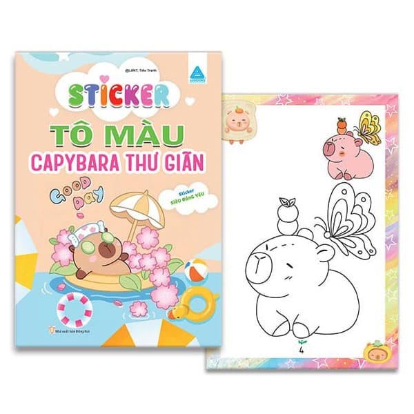 Sách Sticker Tô Màu - Capybara Thư Giãn - @LANT