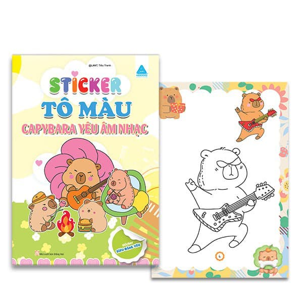 Sách Sticker Tô Màu - Capybara Yêu Âm Nhạc - @LANT