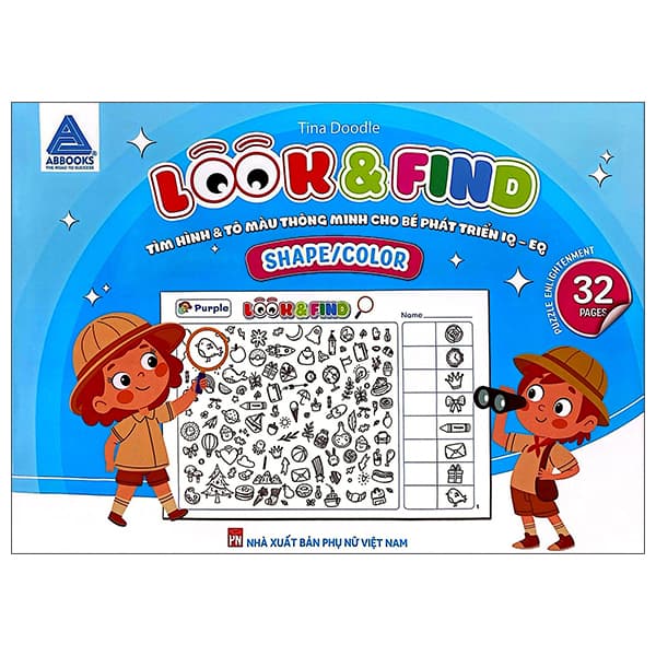 Sách Look And Find - Tìm Hình Và Tô Màu Thông Minh Cho Bé Phát Triển IQ-EQ - - Tina Doodle