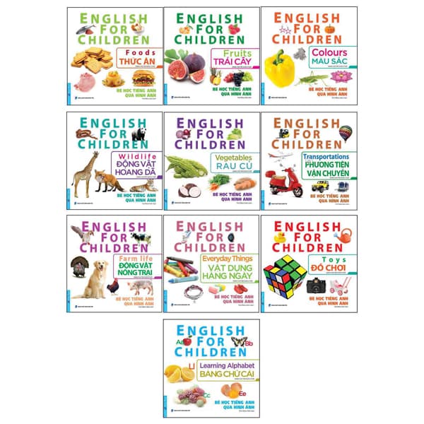 Sách Bộ Sách Bé Học Tiếng Anh Qua Hình Ảnh (Bộ 10 Cuốn)