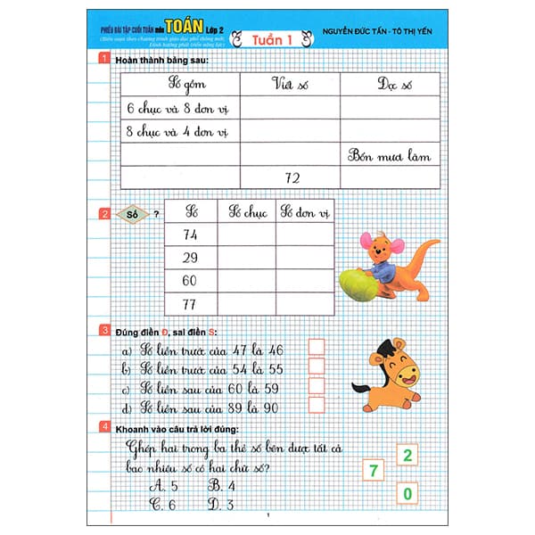 Sách Phiếu Bài Tập Cuối Tuần Môn Toán Lớp 2 - Tô Thị Yến