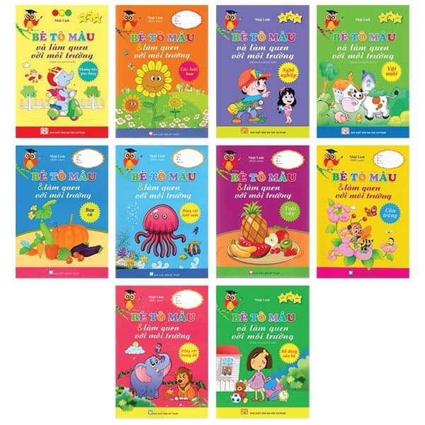 Sách Bộ Sách Tô Màu Và Làm Quen Với Môi Trường Dành Cho Bé (Bộ 10 Cu� - Nhật Linh