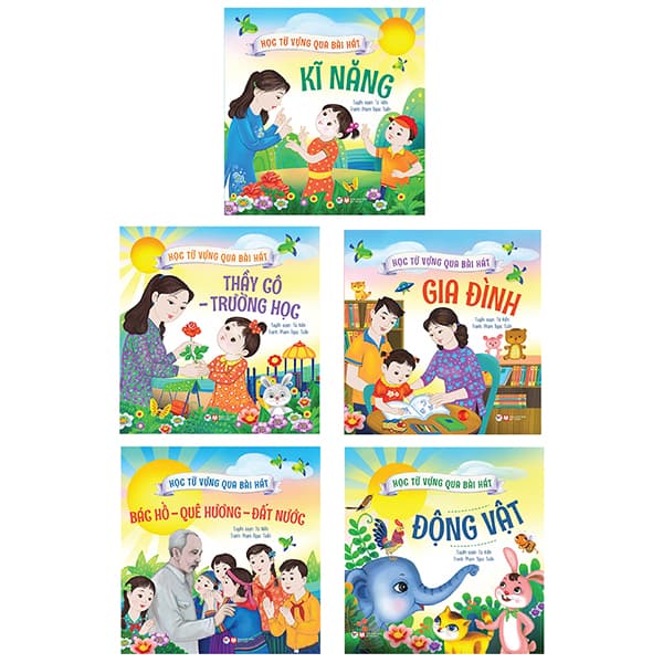 Sách Bộ Sách Học Từ Vựng Qua Bài Hát (Bộ 5 Cuốn) - Mỹ Hiền