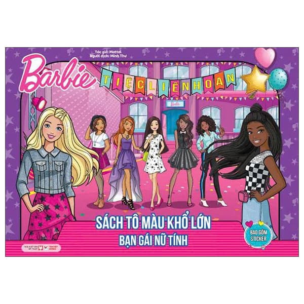 Sách Barbie - Sách Tô Màu Khổ Lớn - Bạn Gái Nữ Tính - Mattel