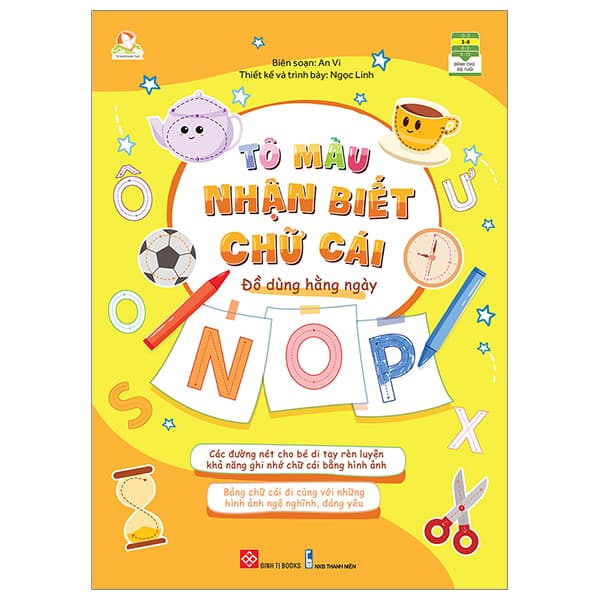 Sách Tô Màu Nhận Biết Chữ Cái - Đồ Dùng Hằng Ngày - An Vi