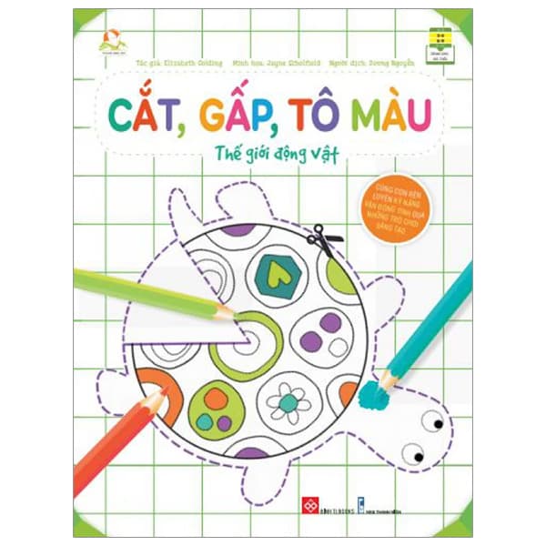 Sách Cắt, Gấp, Tô Màu - Thế Giới Động Vật - Elizabeth Golding