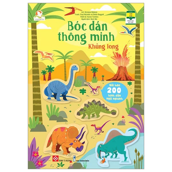 Sách Bóc Dán Thông Minh - Khủng Long (Dành Cho Trẻ Từ 3-8 Tuổi) - Kirsteen Robson