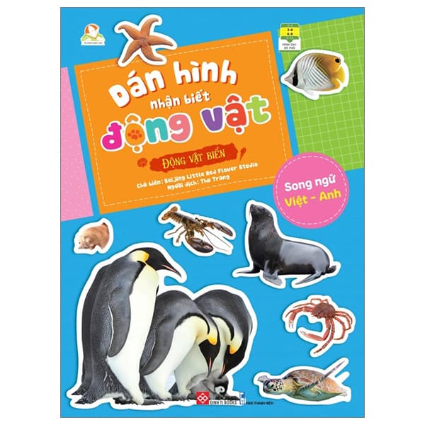 Sách Dán Hình Nhận Biết Động Vật - Động Vật Biển (Song Ngữ Việt- - Beijing Little Red Flower Studio