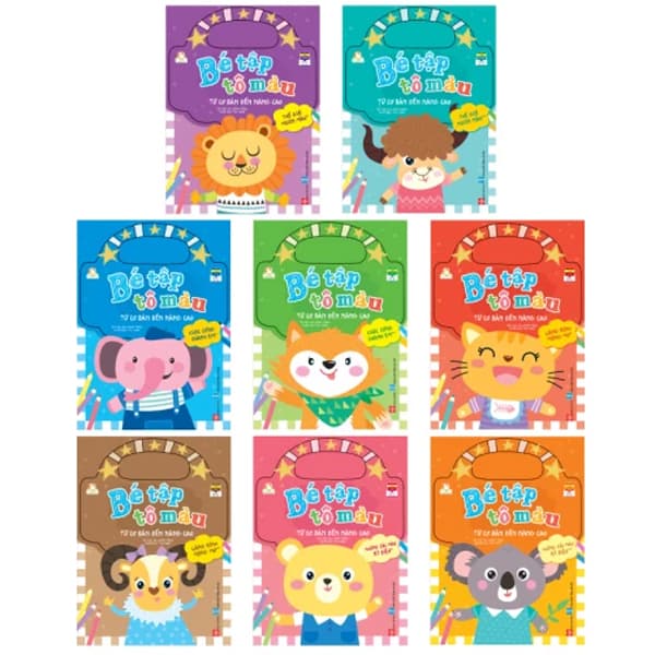 Sách Bộ Sách Bé Tập Tô Màu - Từ Cơ Bản Đến Nâng Cao (Bộ 8 Cuốn) - Gia Lương Media