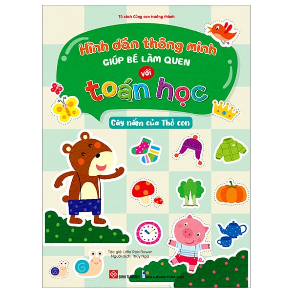 Sách Hình Dán Thông Minh Giúp Bé Làm Quen Với Toán Học - Cây Nấm Của T - Little Red Flower