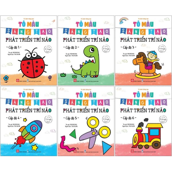 Sách Bộ Sách Tô Màu Sáng Tạo - Phát Triển Trí Não (Bộ 6 Cuốn) - Youyoushu