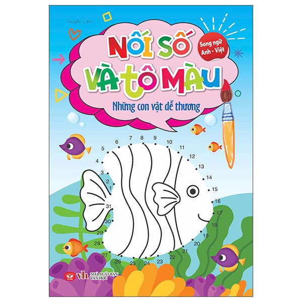 Sách Nối Số Và Tô Màu - Những Con Vật Dễ Thương - Song Ngữ Anh-Việt - Linh