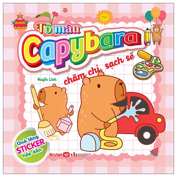 Sách Tô Màu Capybara - Chăm Chỉ, Sạch Sẽ - Huyền Linh