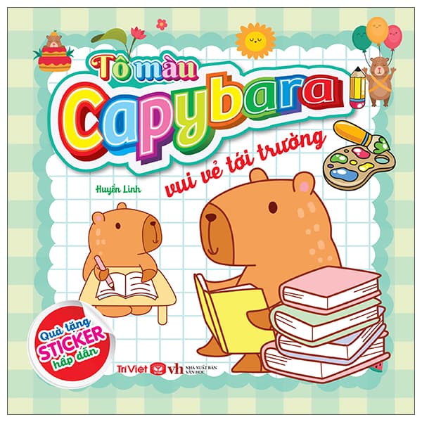 Sách Tô Màu Capybara - Vui Vẻ Tới Trường - Huyền Linh