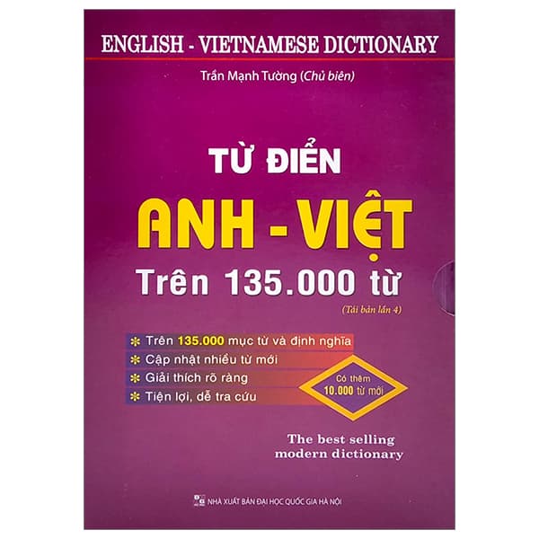 Sách Từ Điển Anh - Việt Trên 135.000 Từ (Bìa Cứng) (Tái Bản Lần 4) - Trần Mạnh Tường