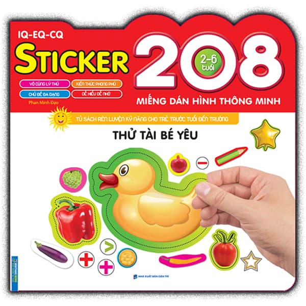 Sách 208 Miếng Dán Hình Thông Minh - IQ-EQ-CQ: Thử Tài Bé Yêu - Phan Minh Đạo