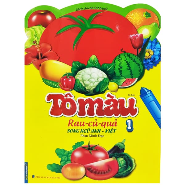 Sách Tô Màu Rau - Củ - Quả Song Ngữ Anh - Việt - Tập 1 (Tái Bản) - Minh Phan