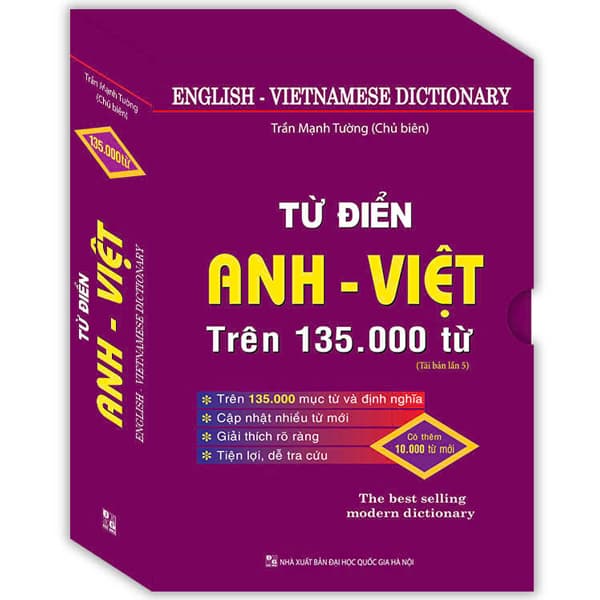 Sách Từ Điển Anh Việt Trên 135.000 Từ (Tái Bản 2025) - Trần Mạnh Tường