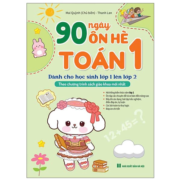 Sách 90 Ngày Ôn Hè Toán 1 - Dành Cho Học Sinh Lớp 1 Lên Lớp 2 - Mai Quỳnh