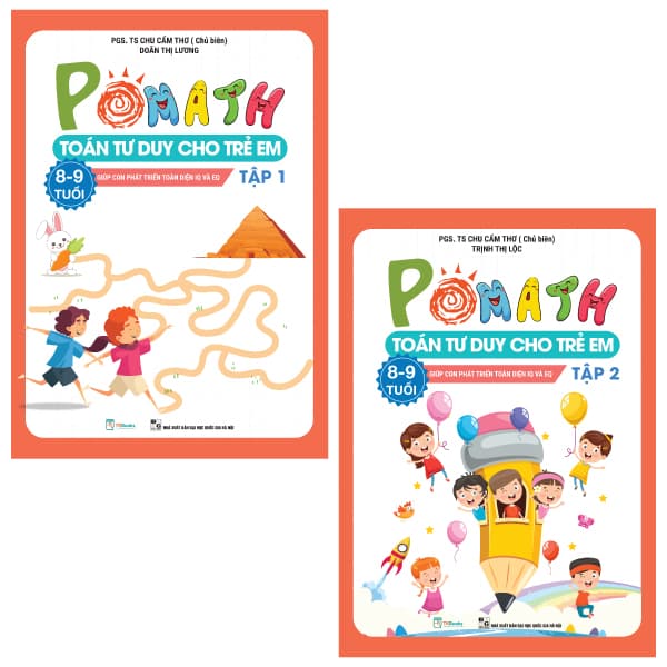 Sách Bộ Pomath - Toán Tư Duy Cho Trẻ Em 8 - 9 Tuổi (Tập 1 + 2) (Bộ 2 Tập - Chu Cẩm Thơ