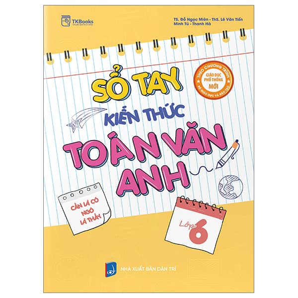 Sách Sổ Tay Kiến Thức Toán Văn Anh Lớp 6