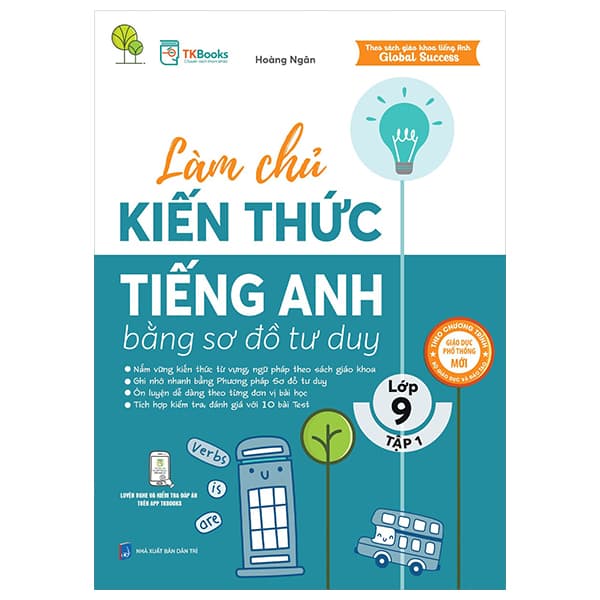 Sách Làm Chủ Kiến Thức Tiếng Anh Bằng Sơ Đồ Tư Duy Lớp 9 - Tập 1 - Hoàng Ngân