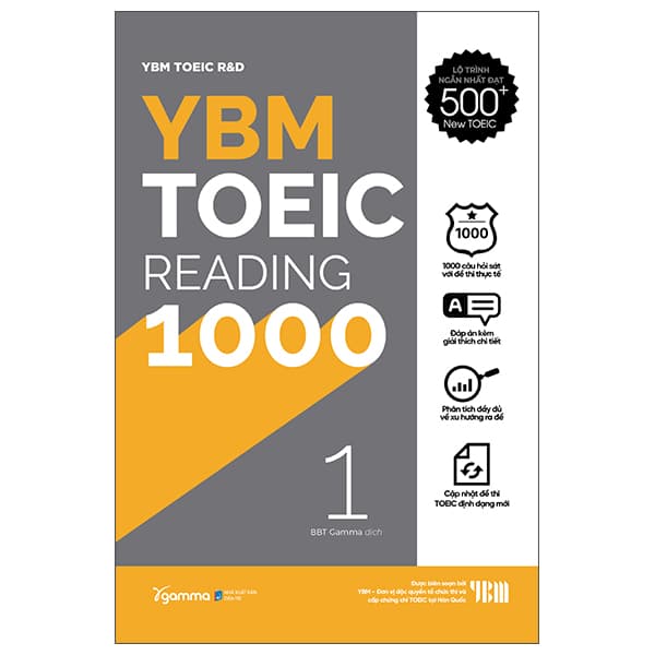 Sách YBM Toeic Reading 1000 - Vol 1 (Tái Bản) - YBM Toeic R&D