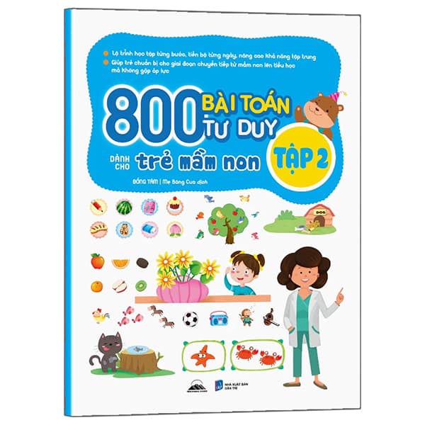 Sách 800 Bài Toán Tư Duy Dành Cho Trẻ Mầm Non - Tập 2 - Đồng Tâm