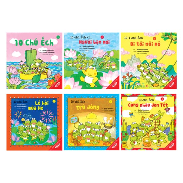 Sách Bộ Sách Ehon Nhật Bản - 10 Chú Ếch - Phần 1 - Tập 1-6 (Bộ 6 Cu� - Hisako Madokoro