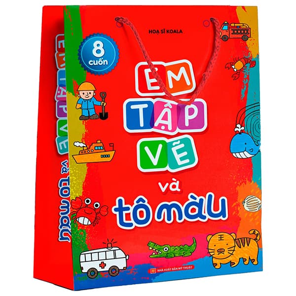 Sách Bộ Sách Em Tập Vẽ Và Tô Màu (Túi 8 Cuốn) - Họa Sĩ Koala