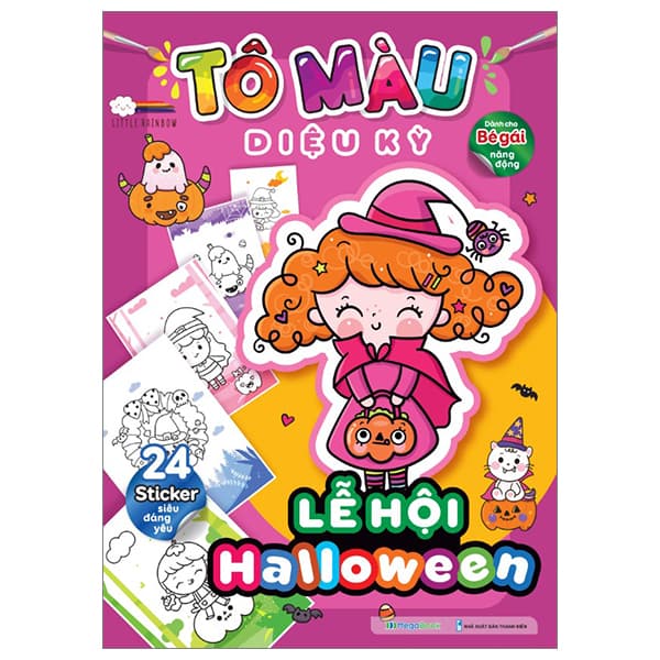Sách Tô Màu Diệu Kỳ - Lễ Hội Halloween (Dành Cho Bé Gái Năng Động) - Little Rainbow