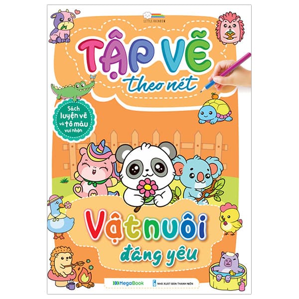 Sách Tập Vẽ Theo Nét - Vật Nuôi Đáng Yêu - Little Rainbow