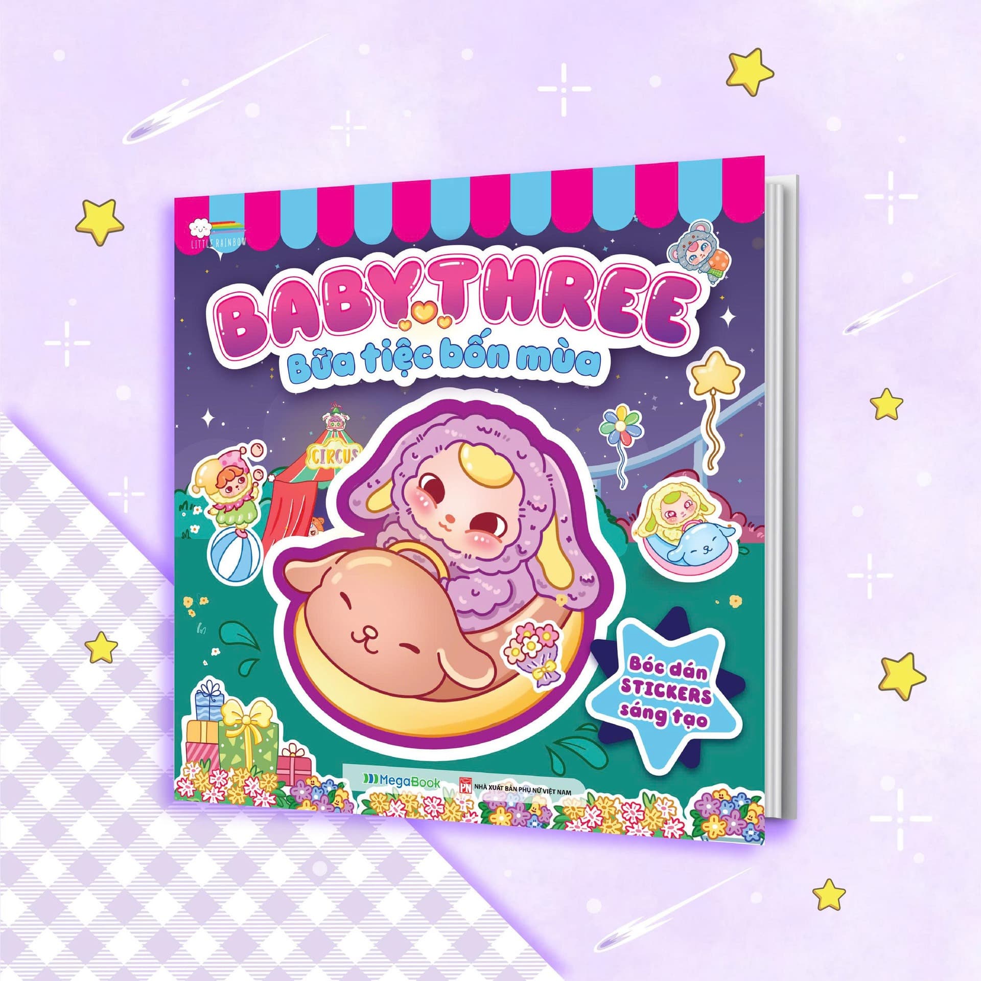 Sách Baby Three - Bữa Tiệc Bốn Mùa - Bóc Dán Stickers Sáng Tạo - Little Rainbow