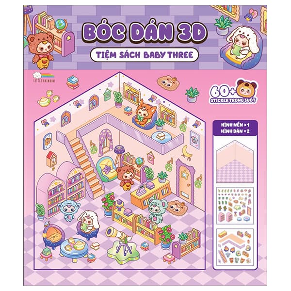 Sách Bóc Dán 3D - Tiệm Sách Baby Three (Tái Bản 2025) - Little Rainbow