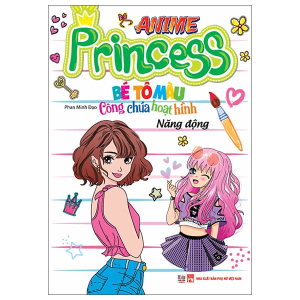 Sách Bé Tô Màu Anime Princess - Công Chúa Hoạt Hình - Năng Động - Minh