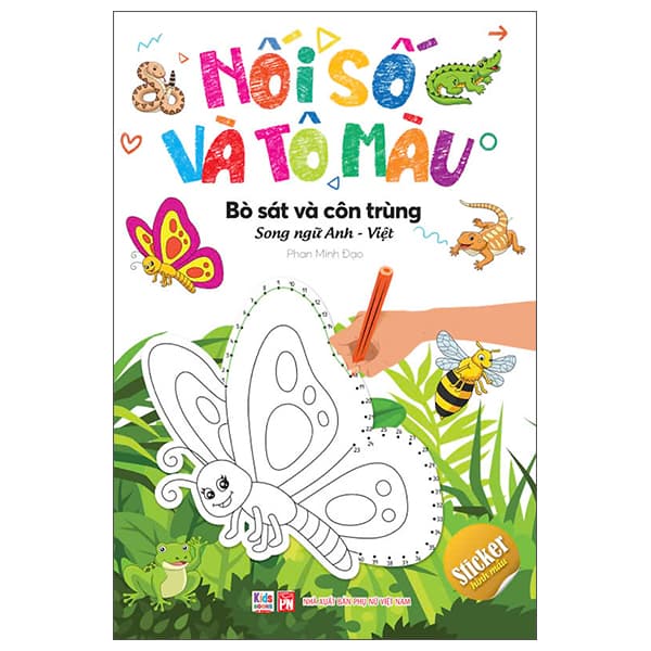 Sách Nối Số Và Tô Màu - Bò Sát Và Côn Trùng - Song Ngữ Anh-Việ - Phan Minh Đạo
