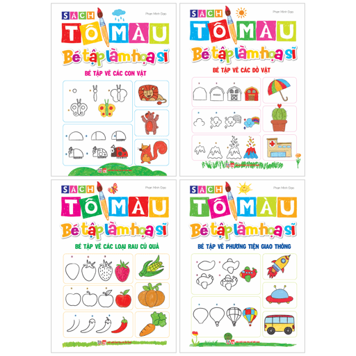 Sách Bộ Sách Tô Màu - Bé Tập Làm Họa Sĩ (Bộ 4 Cuốn) - Phan Minh Đạo