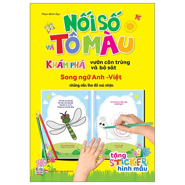 Sách Nối Số Và Tô Màu - Khám Phá Vườn Côn Trùng Và Bò Sát - Song Ng� - Phan Minh Đạo