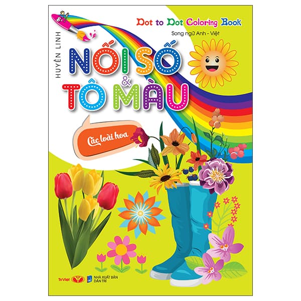 Sách Dot To Dot Coloring Book - Nối Số & Tô Màu - Các Loài Hoa - Huyền Linh
