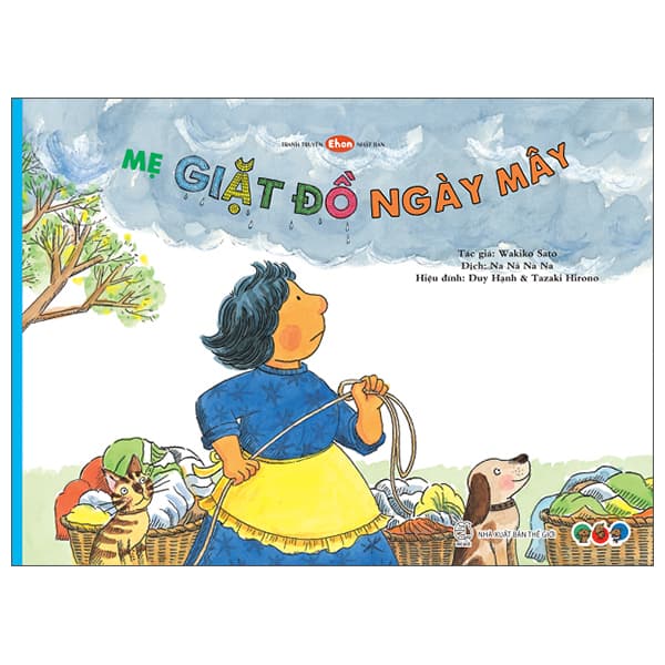 Sách Ehon Nhật Bản - Mẹ Giặt Đồ Ngày Mây - Wakiko Sato