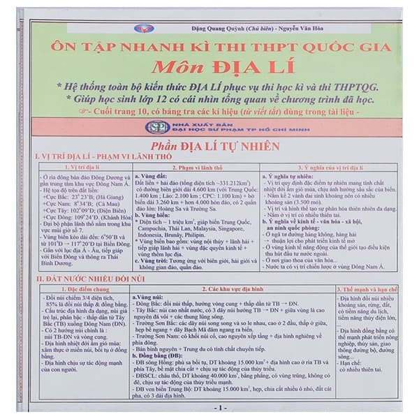 Sách Ôn Tập Nhanh Kì Thi THPT Quốc Gia - Môn Địa Lí - Đại sư Jetsunma Palmo